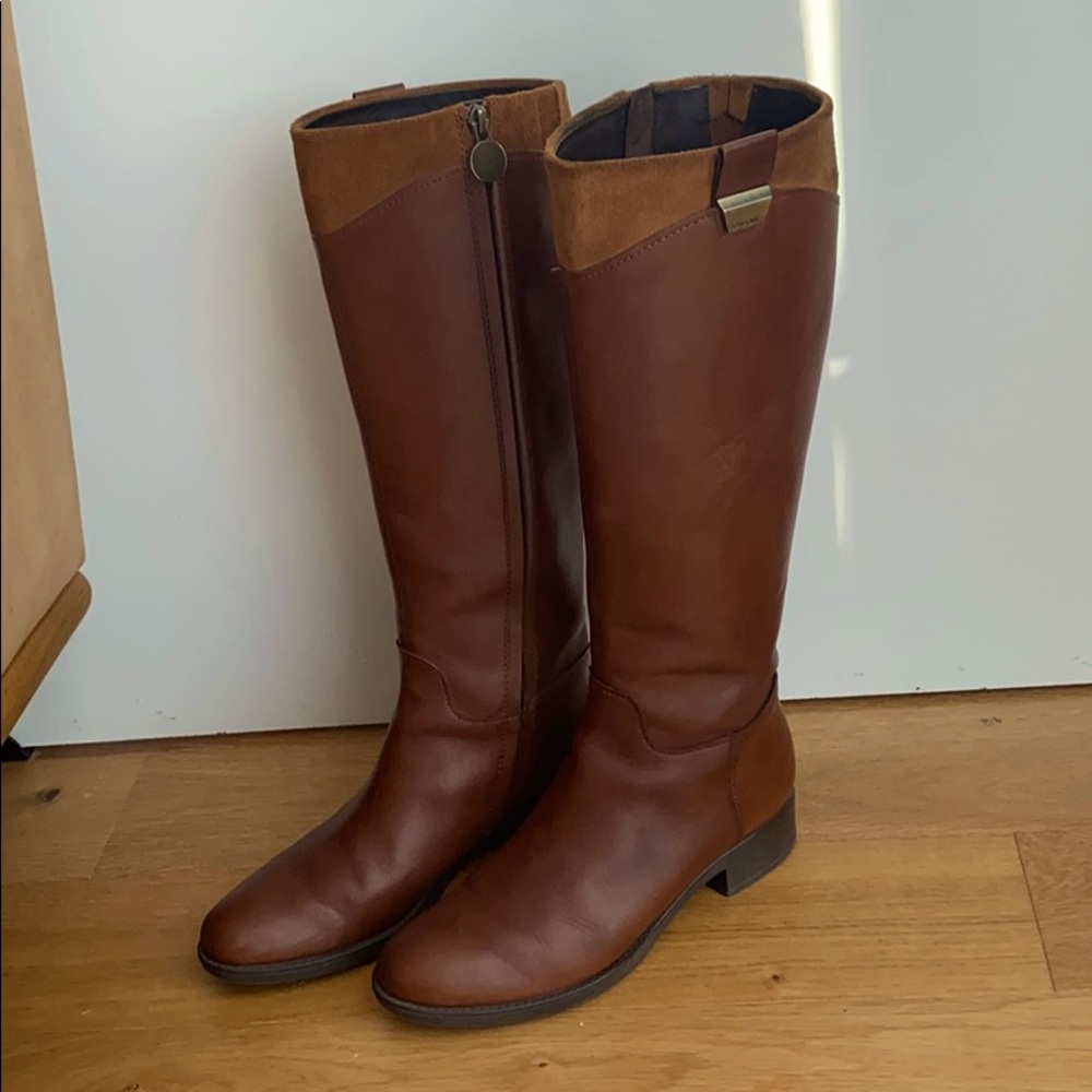 Geox Felicity brown leather riding boots size 8